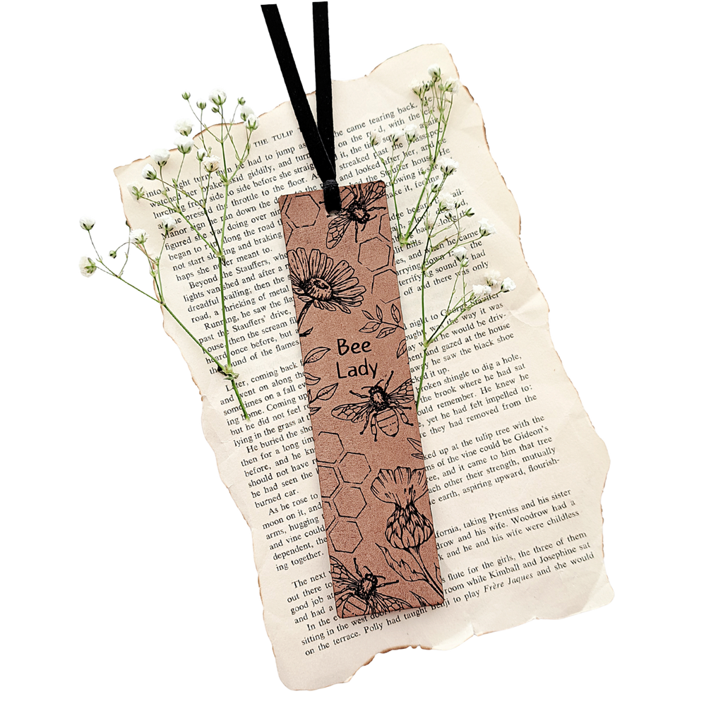 Leather Bookmark - Bee Lady