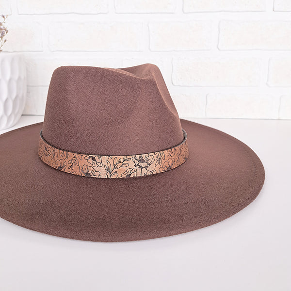 Women's Felt Fedora Hat with Hat Band - Chocolate
