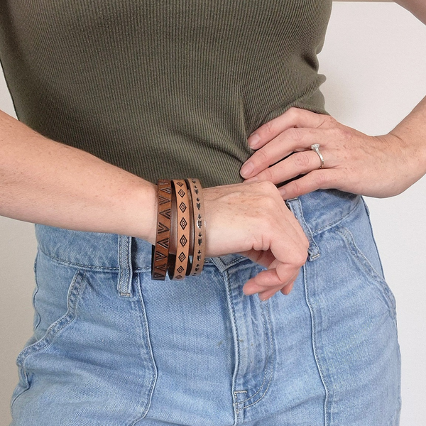 Leather Bangles - Sets of 3