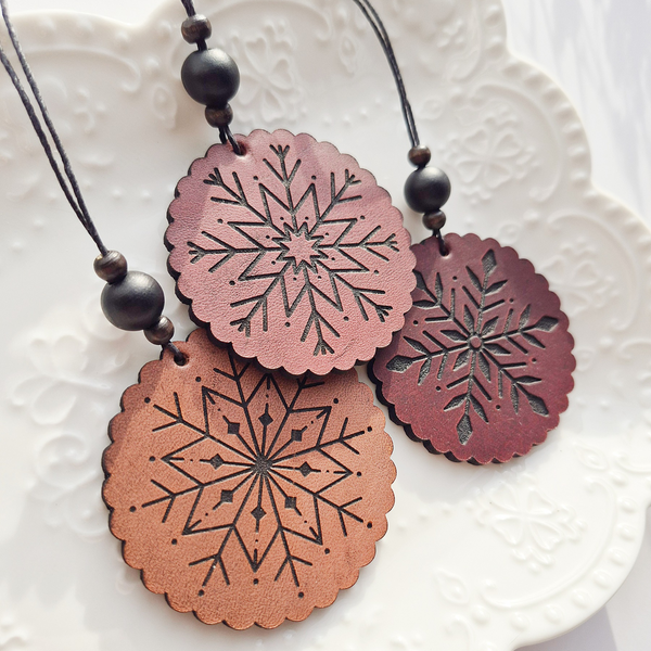 Leather Ornaments - Sets of 3