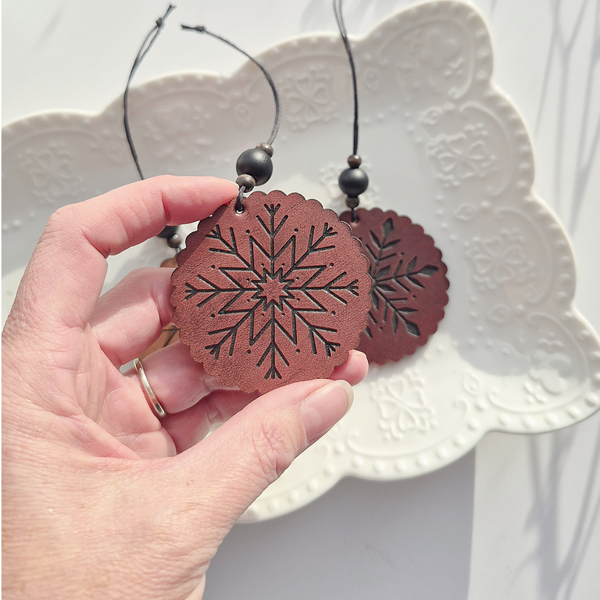 Leather Ornaments - Sets of 3