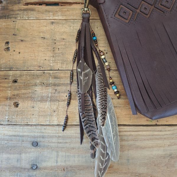 Leather Feather Clip