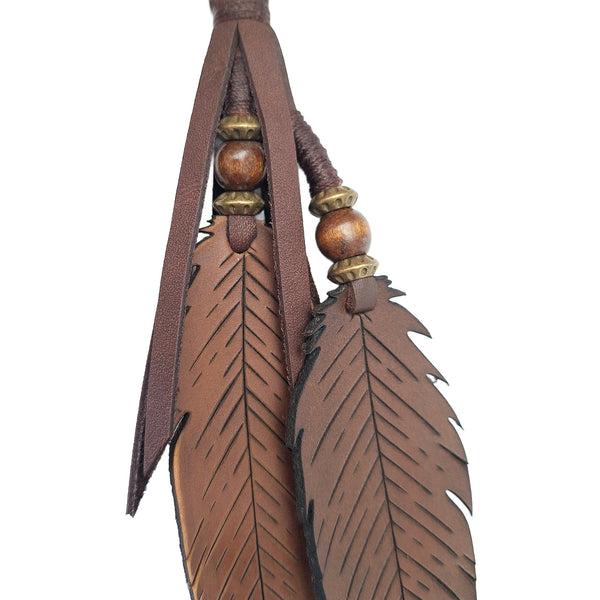 Leather Feather Clip - Hand Carved