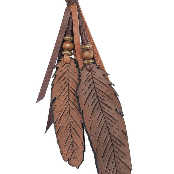 Leather Feather Clip - Hand Carved