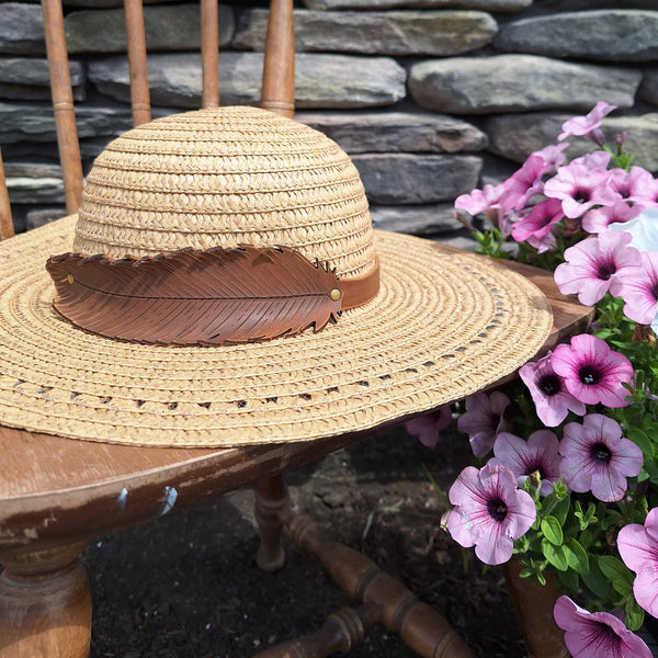Leather Feather Hat Band