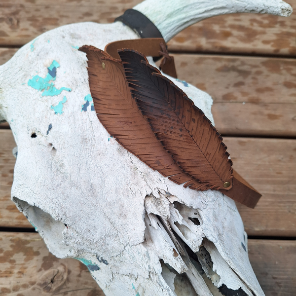 Leather Feather Hat Band