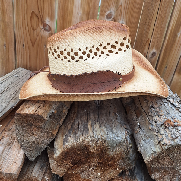 Leather Feather Hat Band