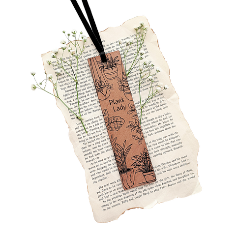 Leather Bookmark - Plant Lady