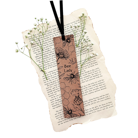 Leather Bookmark - Bee Lady