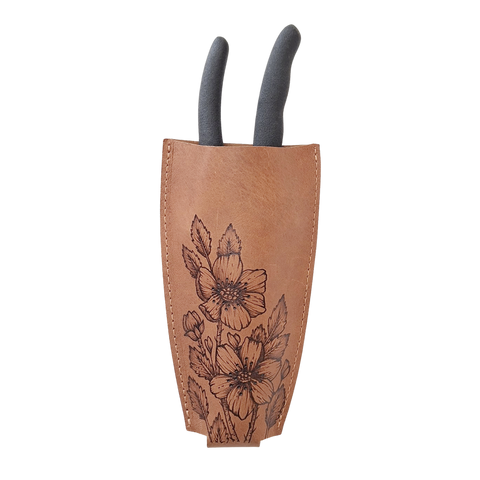 Leather Pruner Holster - Alberta Wild Rose
