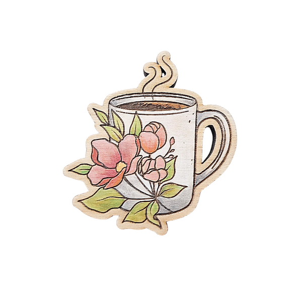 Magnet - Floral Coffee Cup