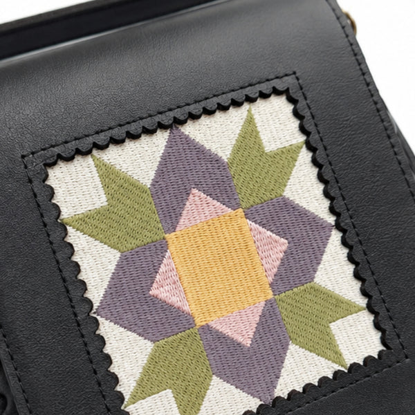 Leather Quilt Square Purse
