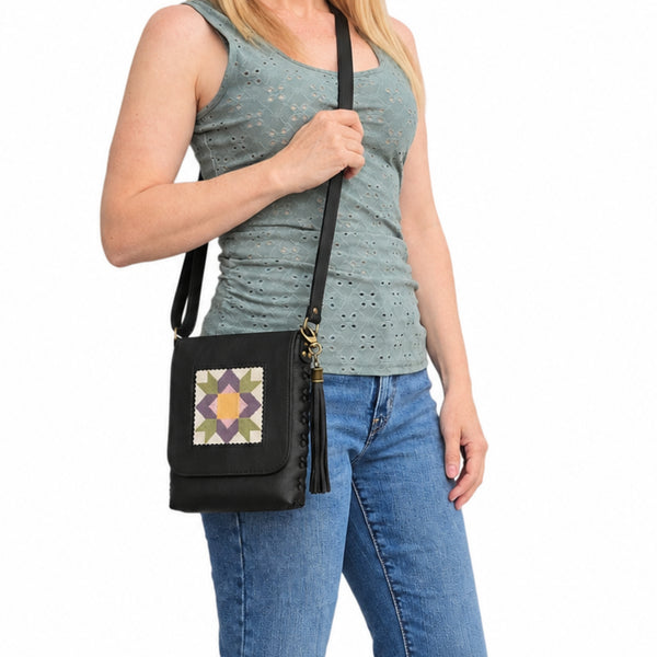 Leather Quilt Square Purse