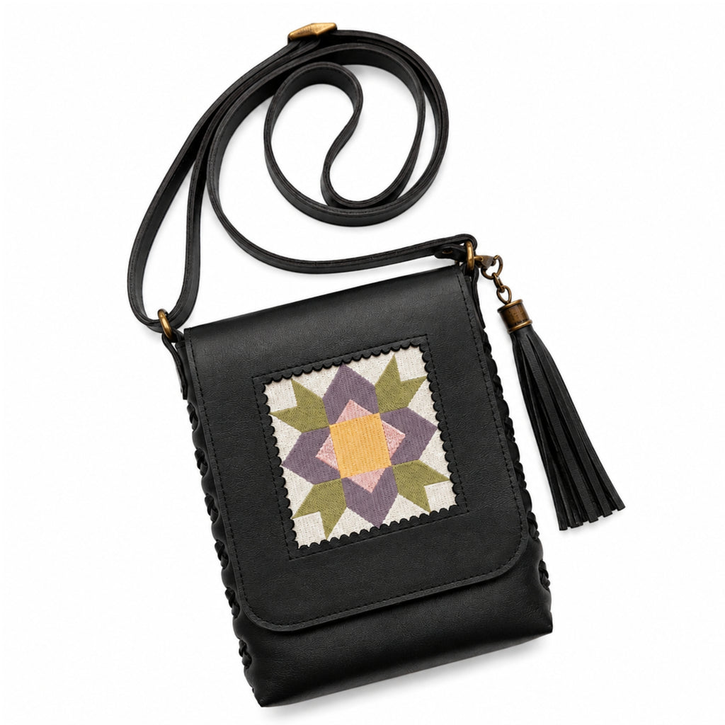 Leather Quilt Square Purse