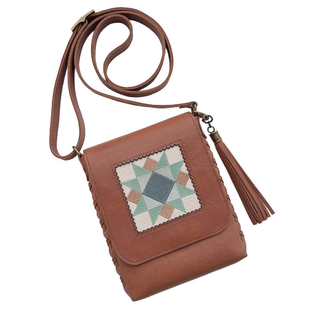 Leather Quilt Square Purse