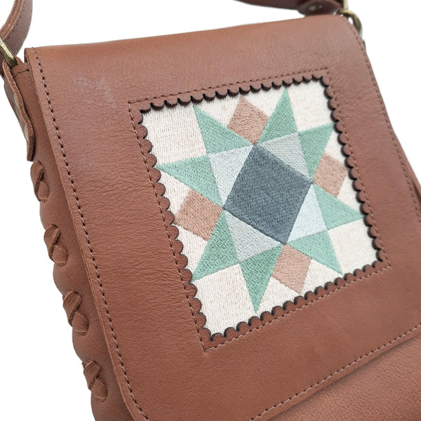 Leather Quilt Square Purse