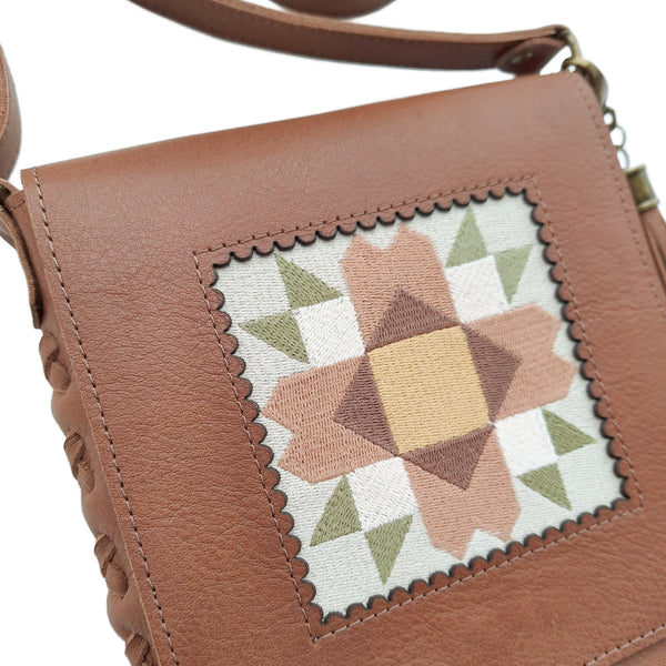 Leather Quilt Square Purse