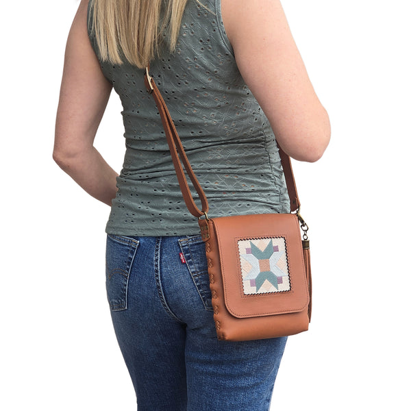 Leather Quilt Square Purse