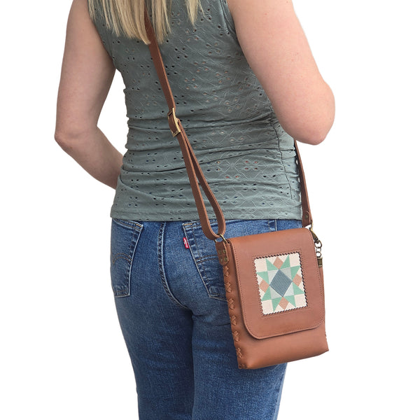 Leather Quilt Square Purse