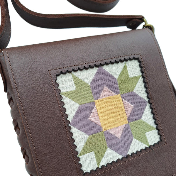 Leather Quilt Square Purse