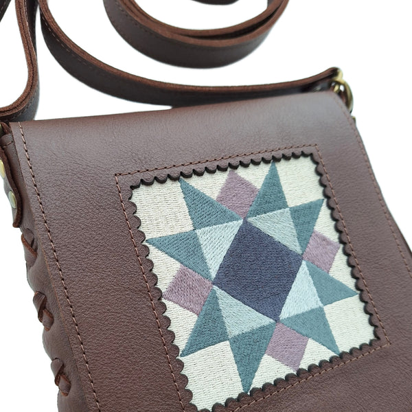 Leather Quilt Square Purse