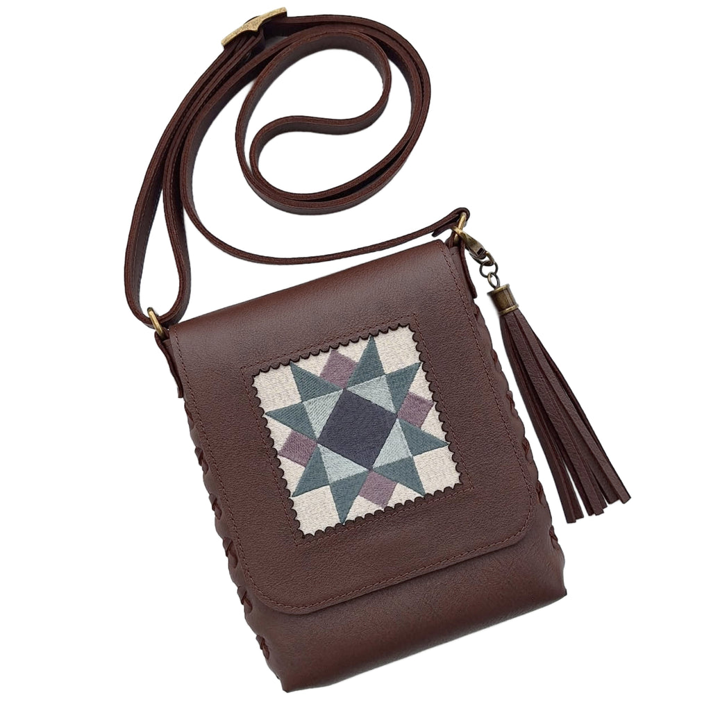 Leather Quilt Square Purse