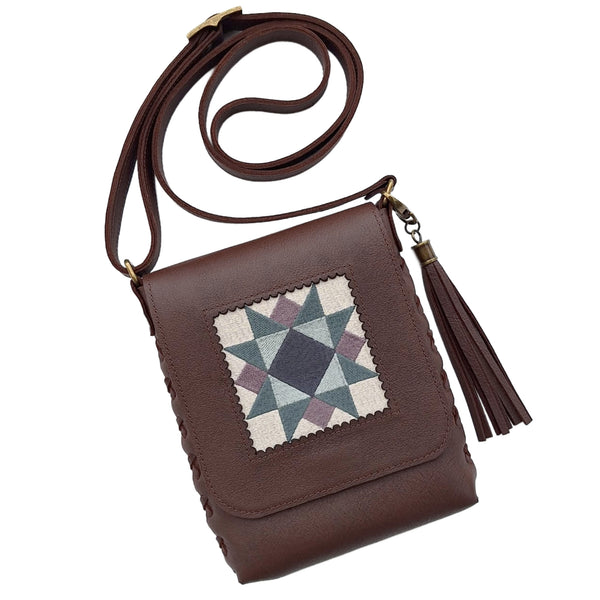 Leather Quilt Square Purse