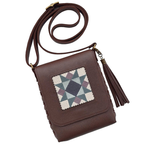 Leather Quilt Square Purse