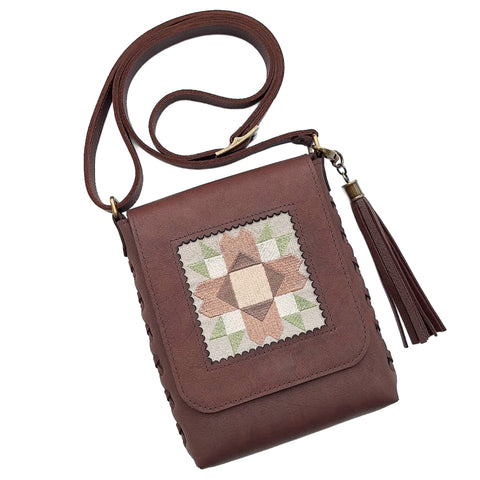 Leather Quilt Square Purse