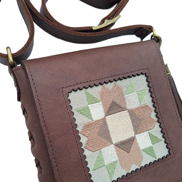 Leather Quilt Square Purse