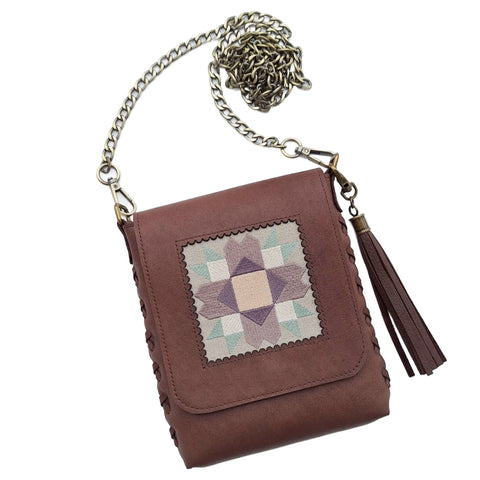 Leather Quilt Square Purse