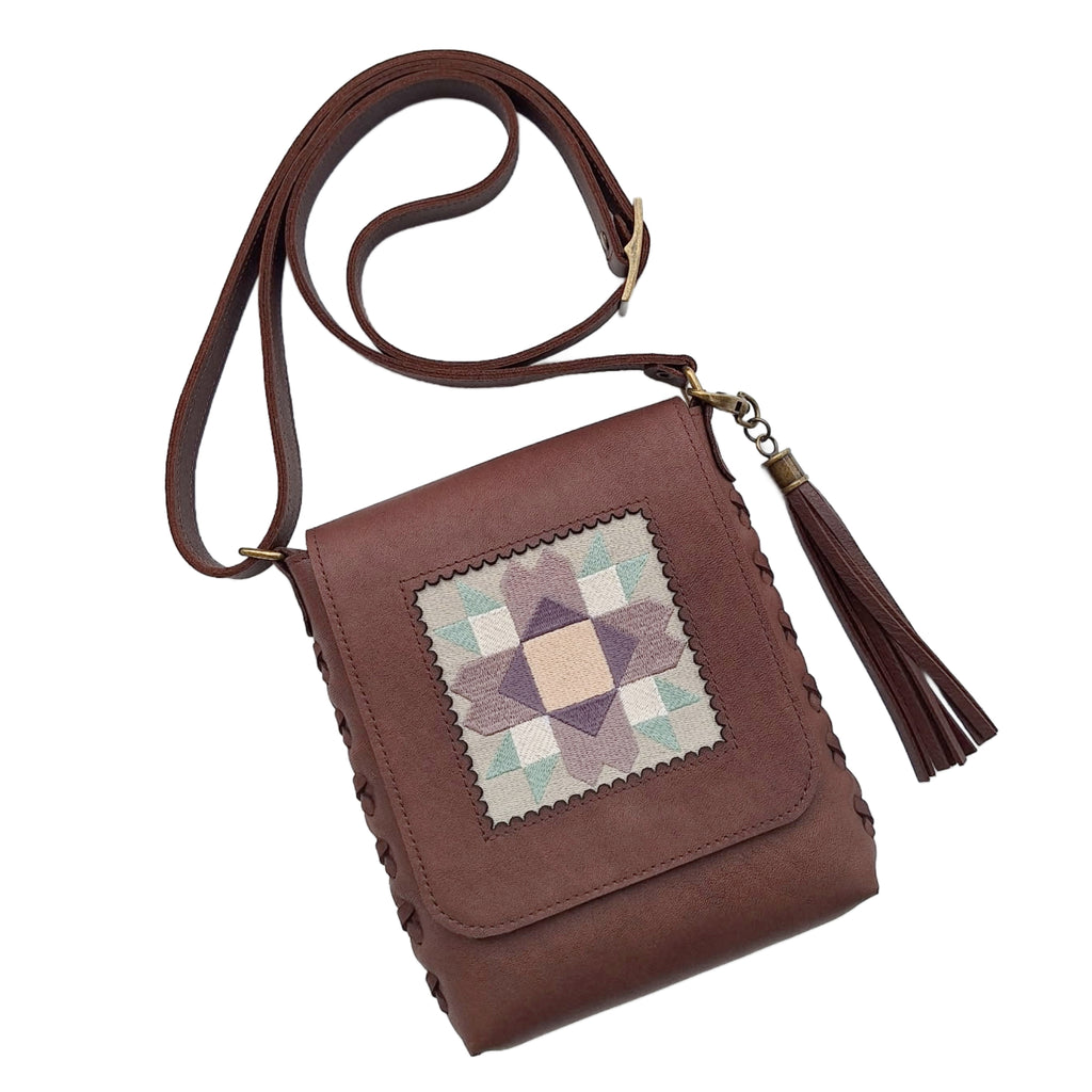 Leather Quilt Square Purse