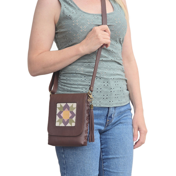 Leather Quilt Square Purse