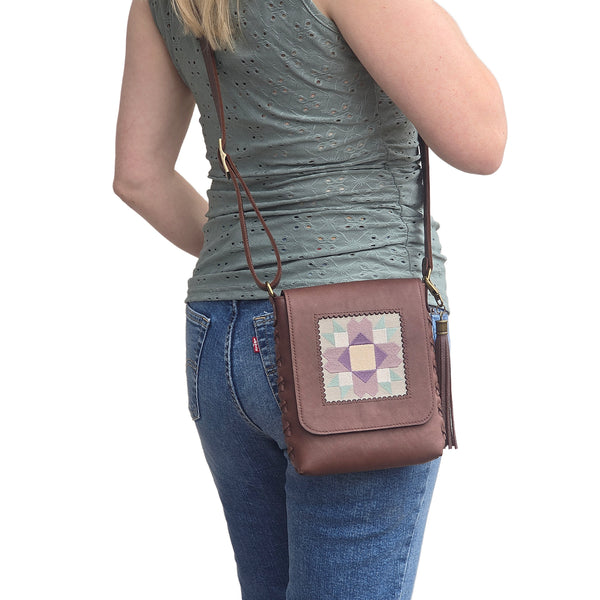 Leather Quilt Square Purse