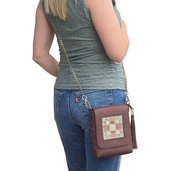 Leather Quilt Square Purse