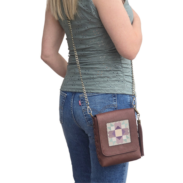 Leather Quilt Square Purse