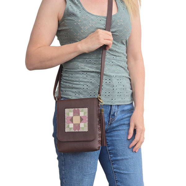 Leather Quilt Square Purse