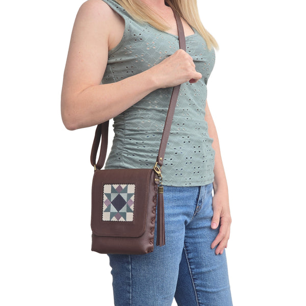 Leather Quilt Square Purse