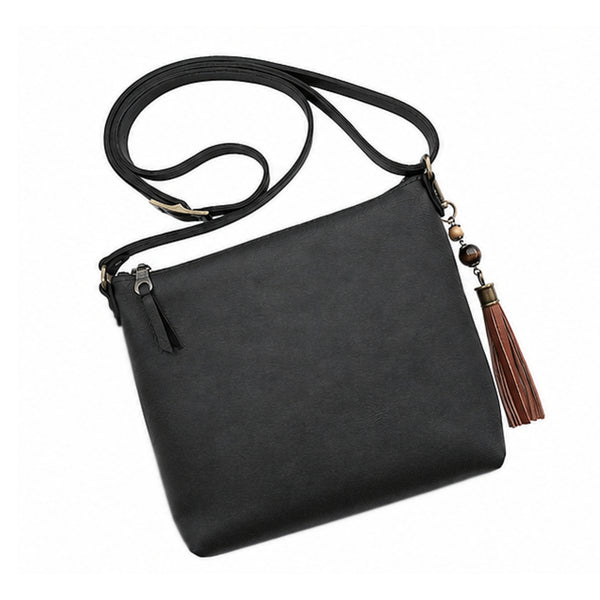 Leather Scalloped Purse - Black