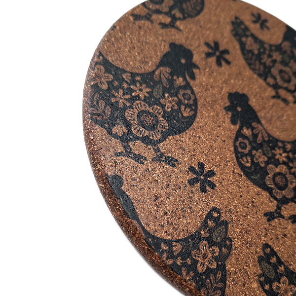 Cork Hot Pot Trivet - Chicken