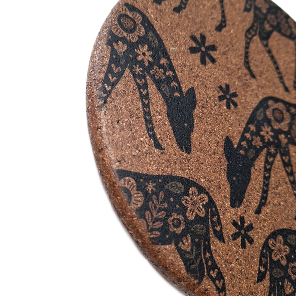Cork Hot Pot Trivet - Woodland Deer