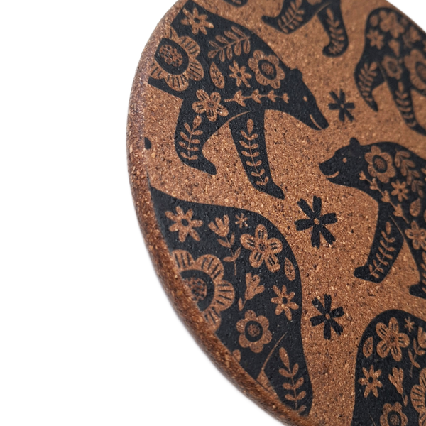 Cork Hot Pot Trivet - Woodland Bear