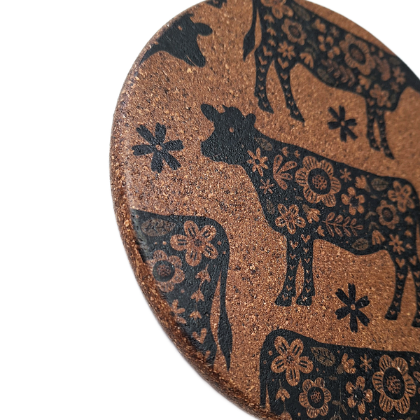 Cork Hot Pot Trivet - Cow