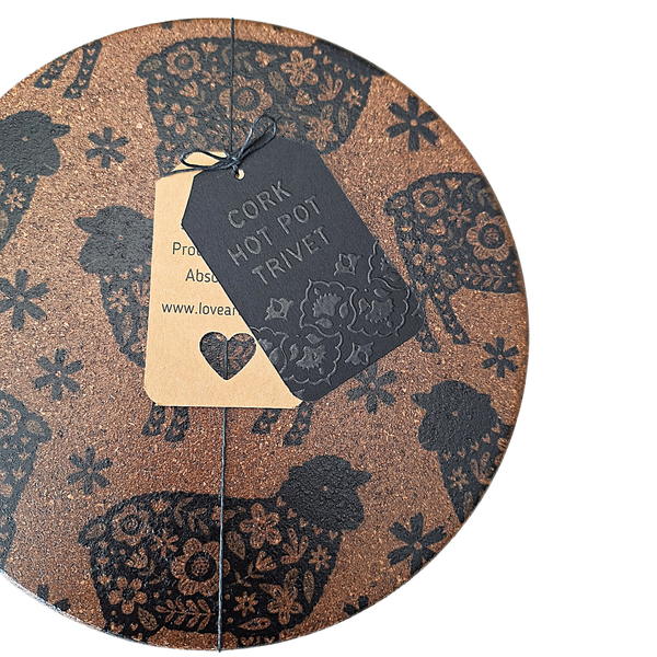 Cork Hot Pot Trivet - Sheep
