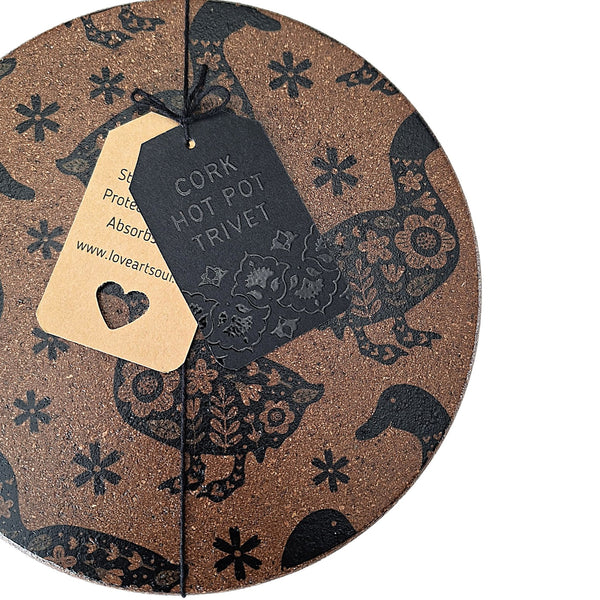 Cork Hot Pot Trivet - Duck