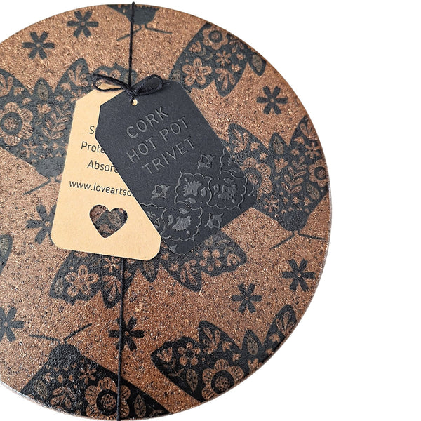 Cork Hot Pot Trivet - Moth