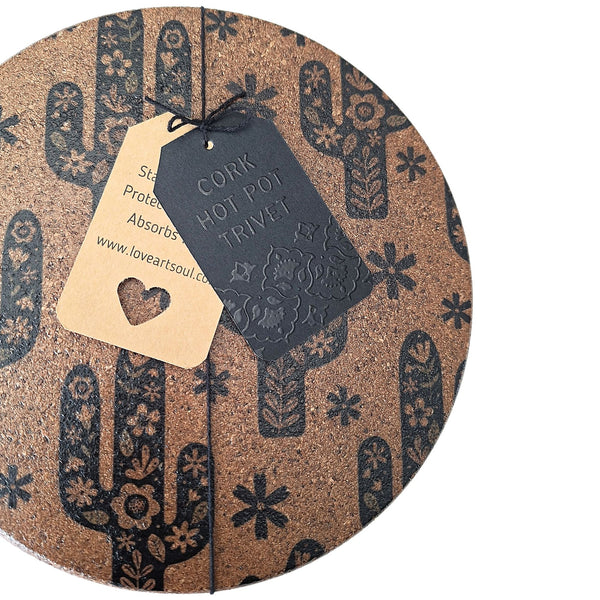 Cork Hot Pot Trivet - Cactus