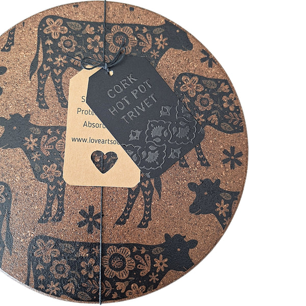 Cork Hot Pot Trivet - Cow