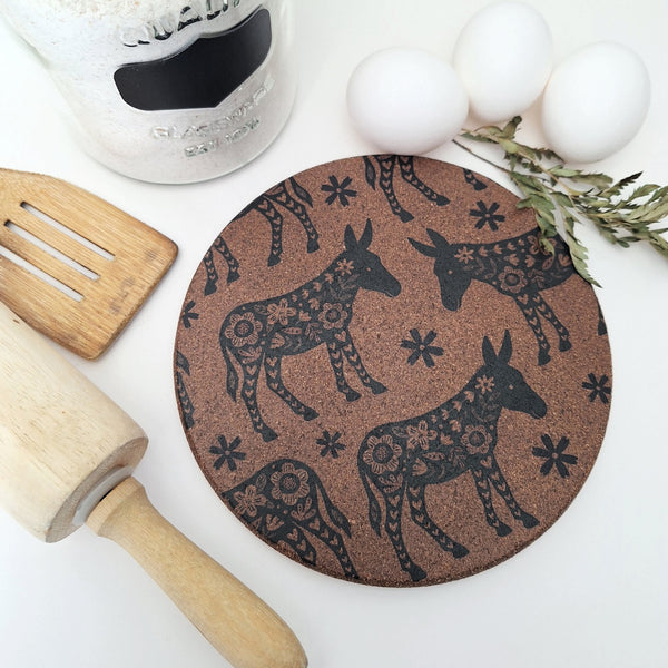 Cork Hot Pot Trivet - Donkey