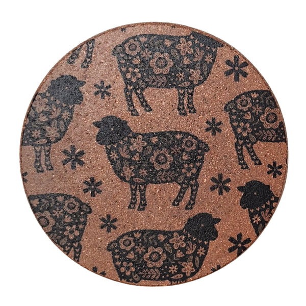 Cork Hot Pot Trivet - Sheep